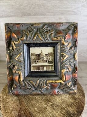 VTG - Antique Style Ornate Wood Heavy Picture Frame Bronze, Gold, Brown Chunky